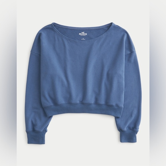 Hollister Easy Terry Off-the-Shoulder Sweatshirt - Picture 1 of 7